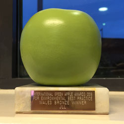 International Green Apple Awards 2018. For environmental best practice, Wales bronze winner, JLL